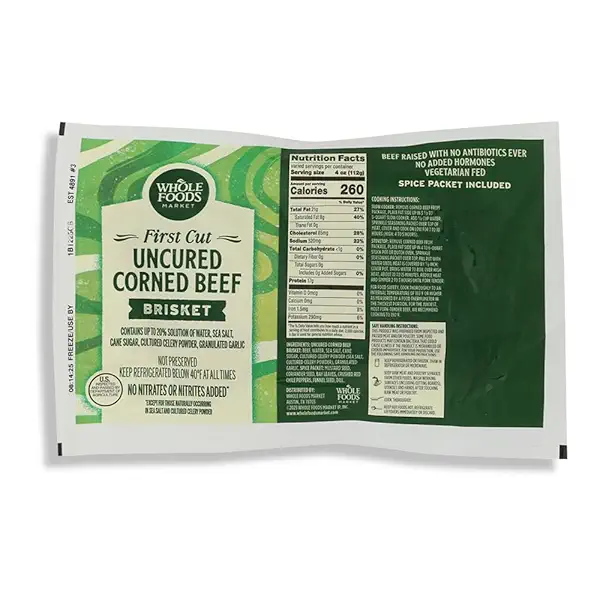 Whole Foods Market Uncured Half Corned Beef Brisket 1