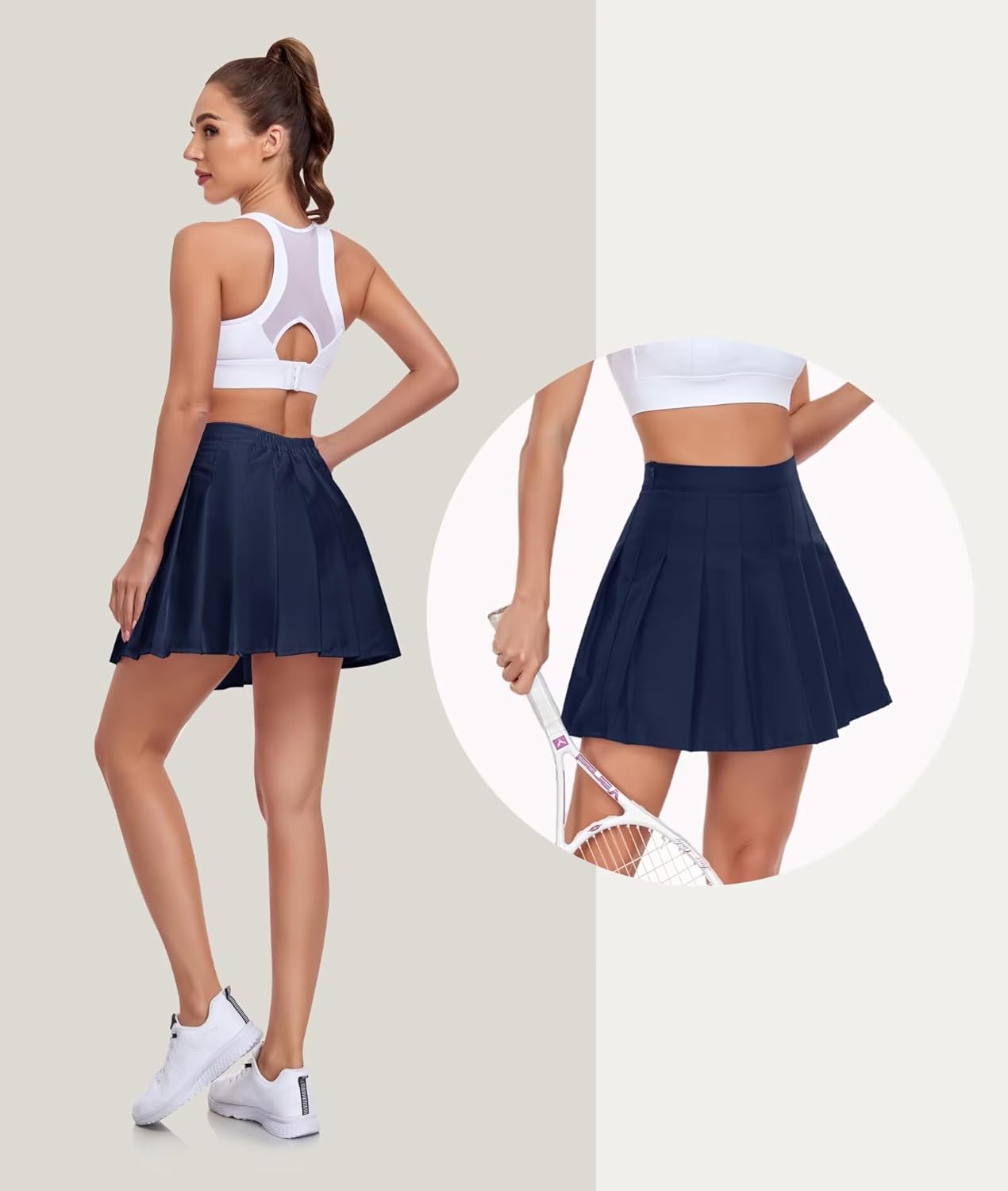 Womens Girls Pleated Tennis Skirts High Waisted A-line Skirt School Uniform Athletic Golf Skorts with Shorts,2T-4XL - Image 4