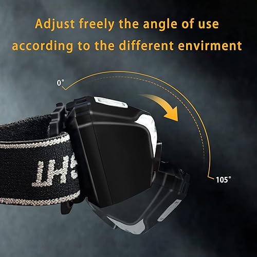 Miniatura 4 de Linterna frontal recargable LED de 500 lúmenes, funciona con pilas, impermeable, IP65, luces de cabeza para frente USB-C, lámparas de cabeza