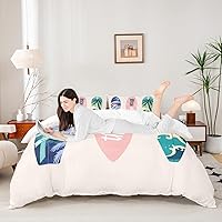 Vista 2 de Juego de funda de edredón de verano con temática de surf marítimo, juego de ropa de cama de 3 piezas para niños, adolescentes, funda de edredón