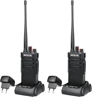 Retevis RT29 Walike Talkie dalekiego zasięgu, akumulator 3200 mAh, wodoodporne walkie-talkie IP67 dla dorosłych, profesjonalne radio dwukierunkowe do ochrony placu budowy (czarny, 2 sztuki)
