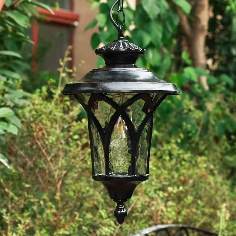 Retro Aluminum Garden Villa Glass Lantern Pedant Lamp Ip54 Outdoor Light Patio Waterproof Hanging Light Balcony Walkway Lamp Aisle Chandelier E27 Flush Mount Light