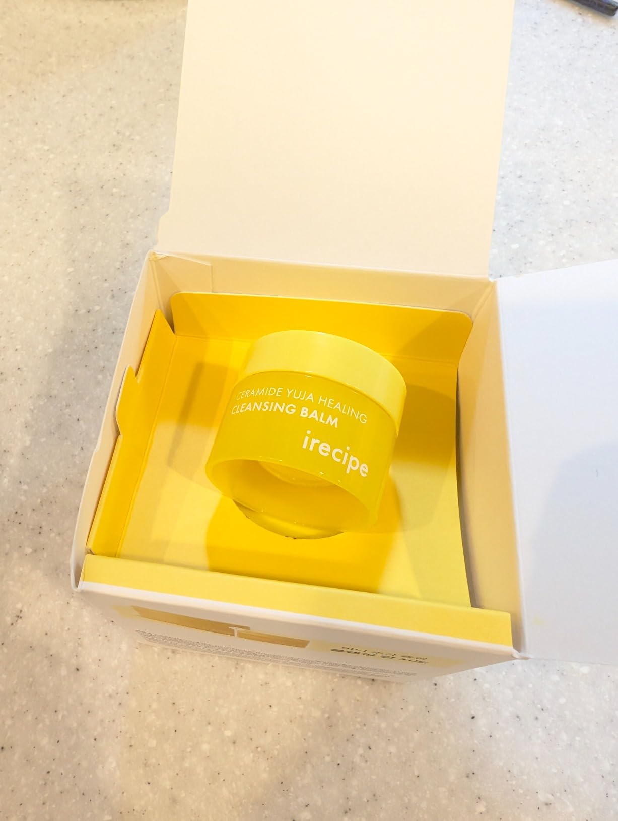 IRECIPE Ceramide Yuja Makeup Cleansing Balm with Travel Size | Deep Cleansing All-in-One Korean Face Cleanser, Makeup Remover, Zero Irritation, Blackheads Remover, Clean Beauty, Vegan (135g / 4.76oz)