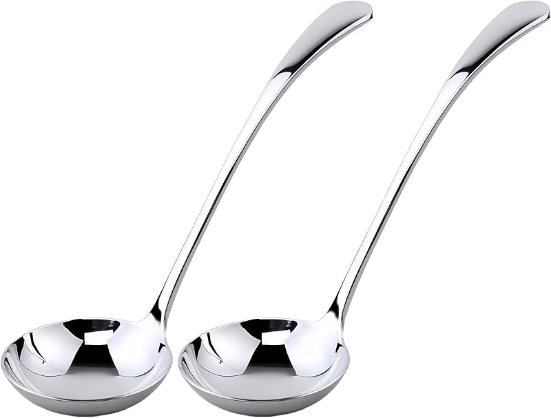 Small ladle,Gravy Ladle,Soup Sauce 18/10 Stainless Steel 7.9‘’ Ladle (2 Pack,Silver).