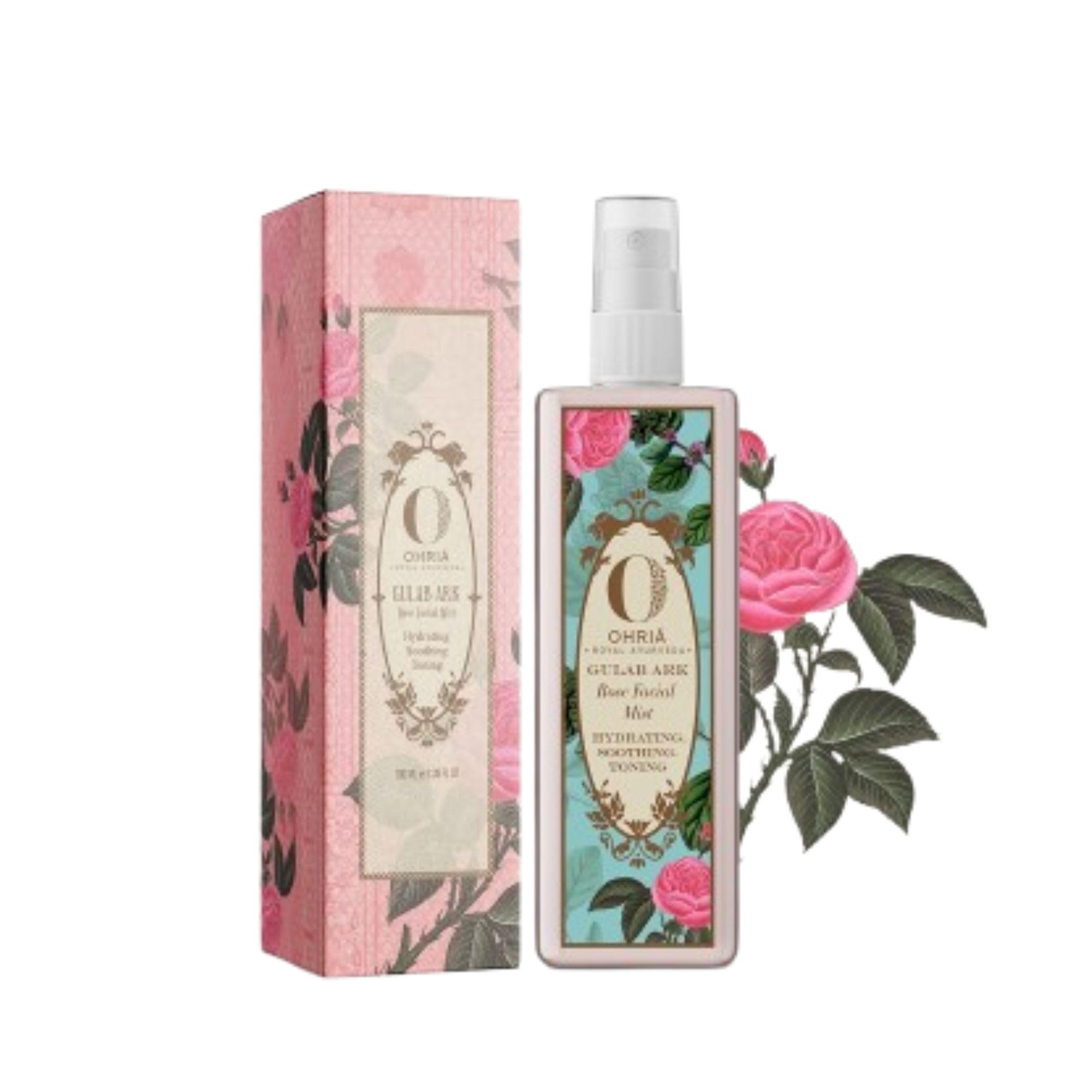Ohria Ayurveda Gulab Ark Rose Facial Mist | Facial Tonic Mist | Hydrating Daily Toner For Glowing Skin| Hydrates Plumps & Minimises Open Pores for Glowing Skin, 100ml