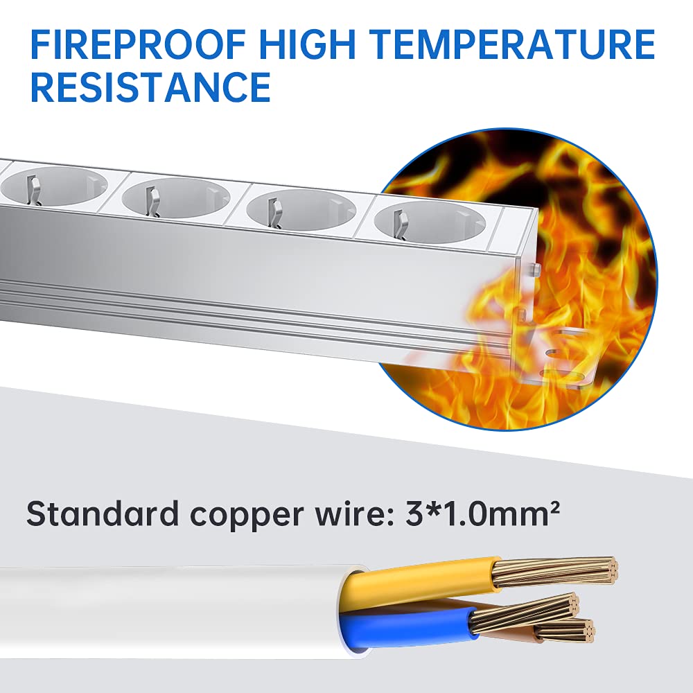VASTFAFA Multiprise Parasurtenseur Parafoudre,Bloc Multiprise Avec 5