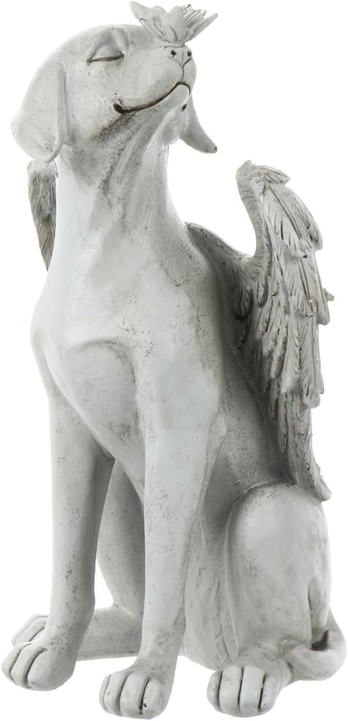Toyvian Resin Dog Angel Memorial Grave Marker Outdoor Garden Statue for PET Remembrance Commemorative Sculpture for Dog's Bereavement
