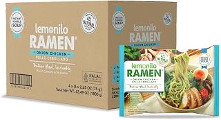 Lemonilo Ramen - Onion Chicken Soup - Healthy Instant Ramen - Oven Baked Noodles - Made with All-Natural Ingredients - Quick Meal Kit (2.65 Oz) - Pack of 24