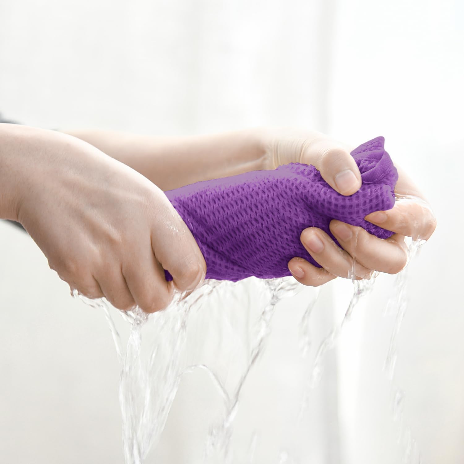 Artoid Mode 100% Cotton Purple Waffle Weave Kitchen Dish Cloths, 13x28 Inch Ultra Soft Absorbent Quick Drying Kitchen Dish Towels Set of 4 - Image 5