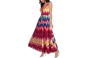 Womens 2024 Summer Boho Floral Print Casual Flowy Long Maxi Dress