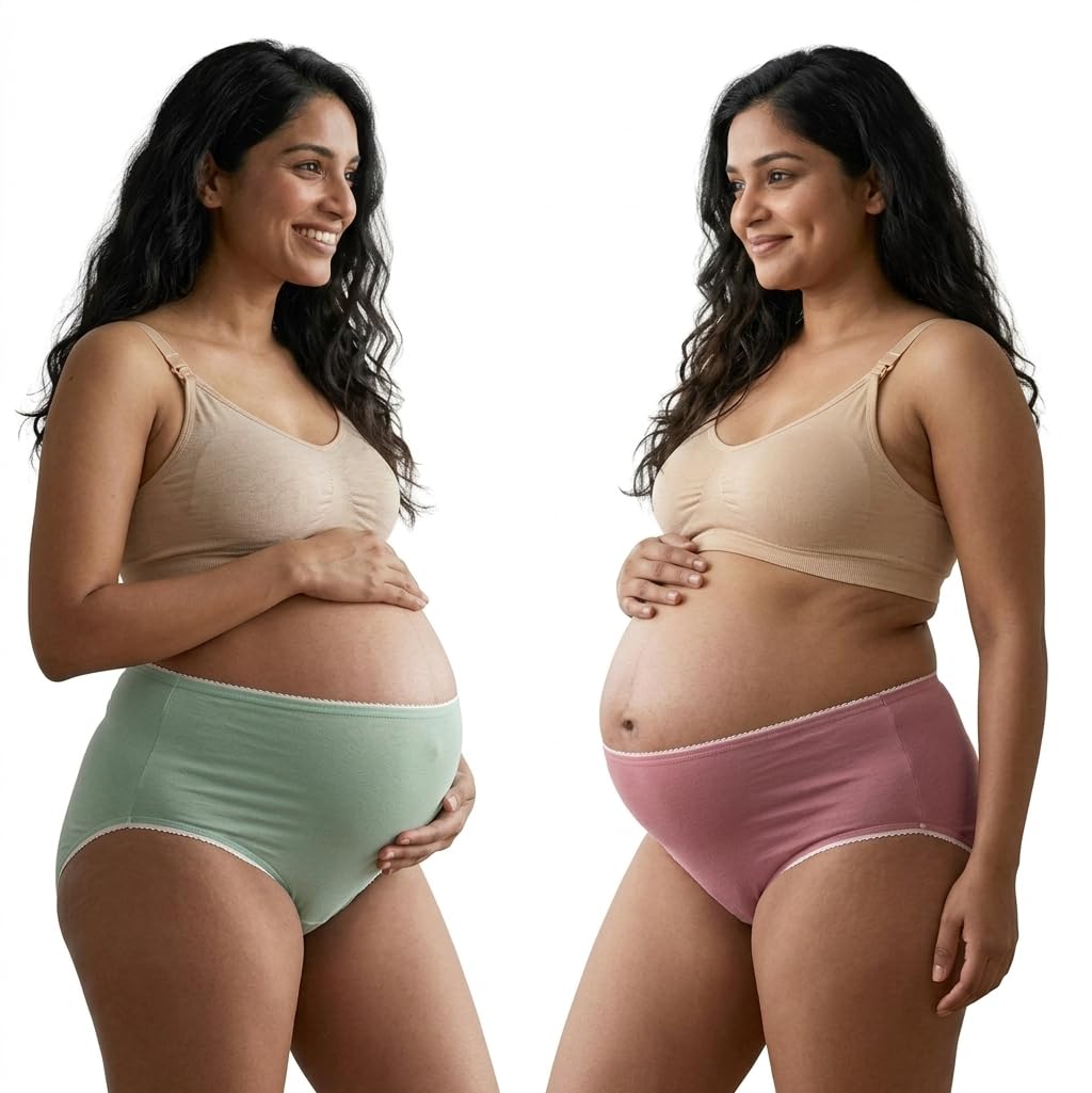 Womens Maternity Pregnancy Panty | Cotton Blend Full Coverage High Waist Maternity Underwear | Soft Stretchable Innerwear | Sizes S–5XL-image-47
