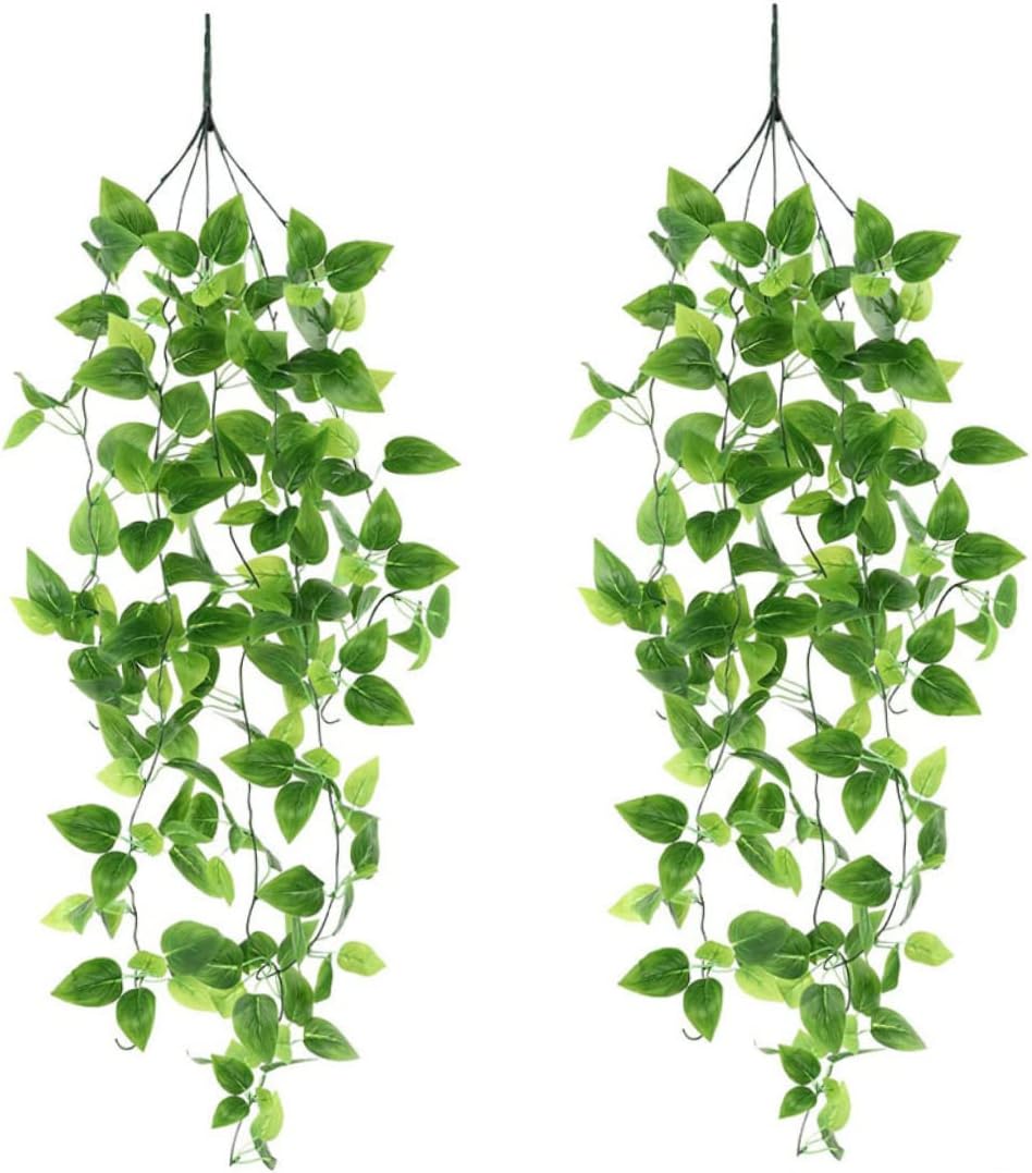 2pcs Artificial Ivy Hanging Plants, Artificial Plants Simulation Ivy Leaves Vine Decor for Wall House Room Indoor Outdoor Decoration