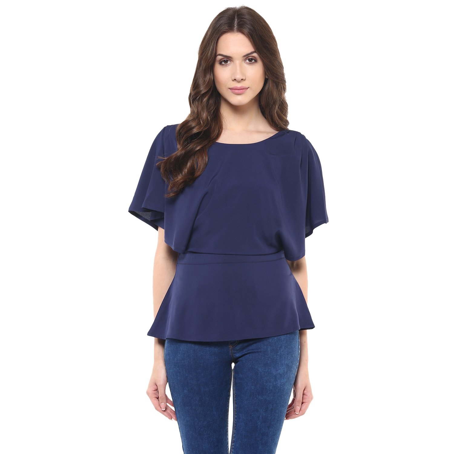 Magnetic DesignsBlue Cape Sleeve Top