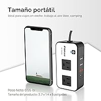 Vista 3 de Inversor de energía para automóvil de 200W, PiSFAU DC 12V a 110V AC adaptador de enchufe para automóvil con salida [20W USB-C] /cargador rápido USB