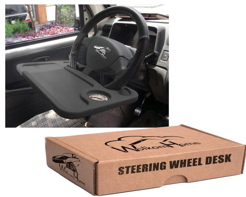 WolkomHome Food Tray for Car, Steering Wheel Tray for Drink Holder, Car