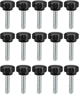 Tool parts M6x30mm Male Thread Round Knurled Clamping Knobs Grip Thumb Screw On Type 15pcs