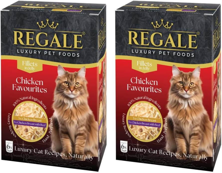Regale Fillets in Jelly Cat Food - Chicken Favourites - Give Your Feline Friend The Royal Treatment With Regale Chicken Fillets In Jelly - Pack of 2 x 6pk