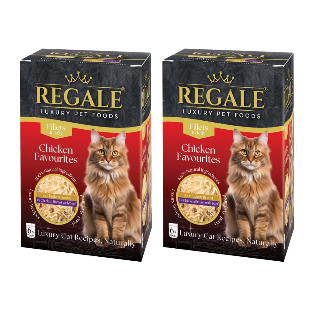 Regale Fillets in Jelly Cat Food - Chicken Favourites - Give Your Feline Friend The Royal Treatment With Regale Chicken Fillets In Jelly - Pack of 2 x 6pk