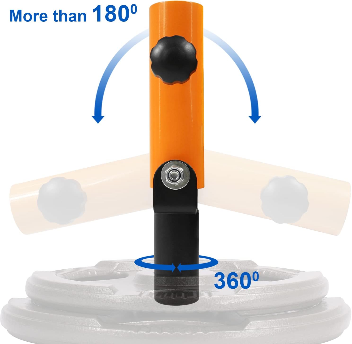 Yes4All T-Bar Row Plate Post Insert Landmine – Fit 1" & 2” Olympic Bars – Full 360° Swivel & Easy to Install (Orange) : Sports & Outdoors