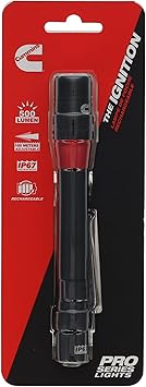 مصباح يدوي Cummins CMN35362 Pro Series قابل لإعادة الشحن بقوة 500 لومن LED وأوضاع إضاءة متعددة ومصباح يدوي بمشبك قلم جيب