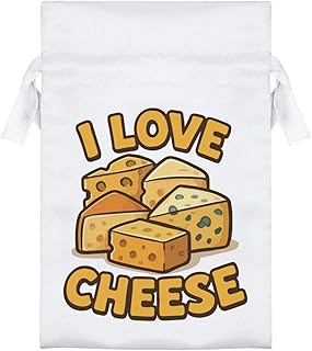 15cm 'I Love Cheese' Satin Drawstring Bag/Pouch (SB00122461)