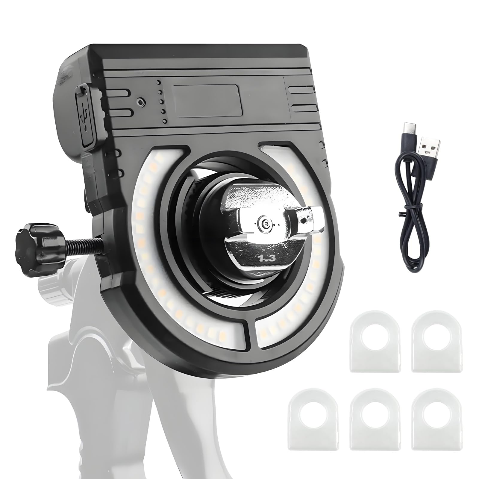 Lampe Led pour Pistolet à Peinture Automobile, 5 Niveaux de Température de Couleur (2700K-6500K) et 500/250 Lumens, Éclairage LED pour Pistolet à Peinture pour Décoration de Voiture et Maison