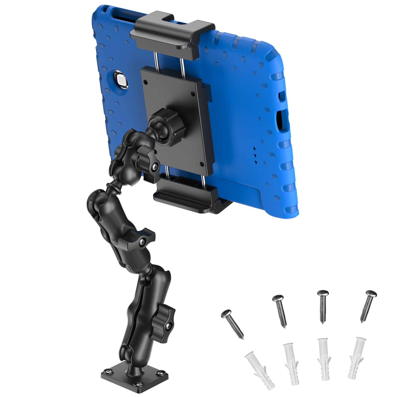 PLDHPRO Supporto da parete per tablet iPad regolabile e girevole 360° a 3 stadi 5,1"-15,6"