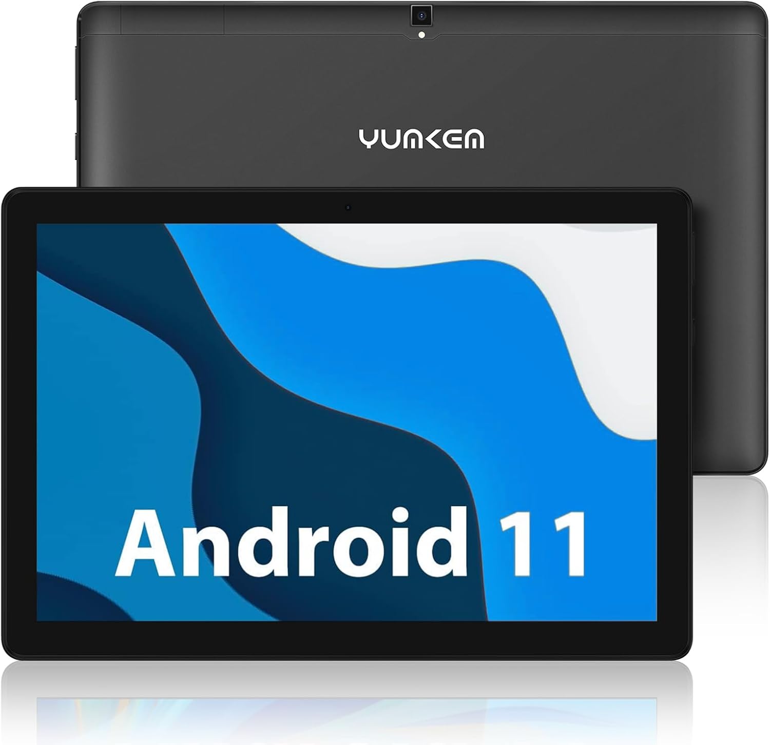 YUMKEM Tablet 10 Pollici, Tablet Android 11 CPU 8-Core, Touch Screen IPS 1280P HD, 6000mAh, 4GB RAM 64GB ROM 1TB Espandibile, 5MP + 8MP, WiFi, BT 5.0, Type-C, Stereo, Nero