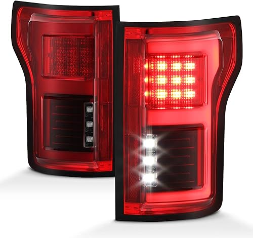 ACANII - Para 2015 2016 2017 Ford F150 camión wsensor de punto ciego rojo claro completo LED luz tubo luces traseras lámparas de freno disponible en Yaxa Mexico