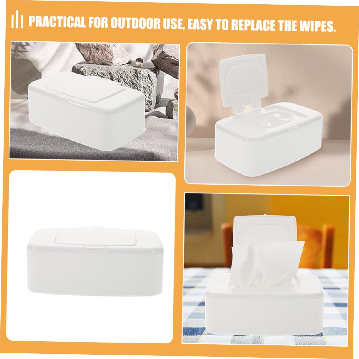 MAGICLULU Lot De 5 Boîtes De Rangement Portables pour Lingettes pour Bébé Distributeur De Mouchoirs Étui en Polypropylène Accès Facile Design Moderne 3 Pièces X 5
