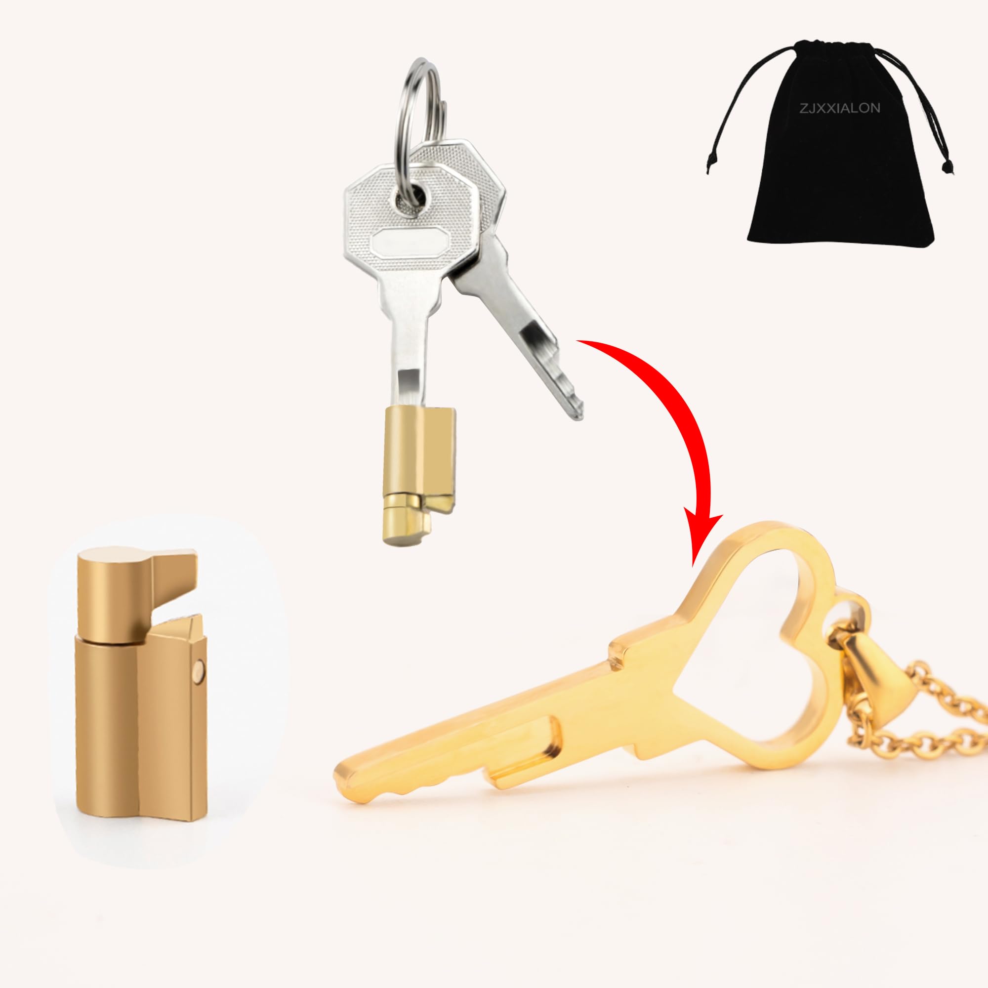 Amazon.com: ZJXXIALON Chastity Cage Lock Code Pin Hearted Shaped