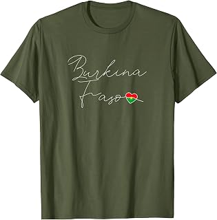 Burkina Faso Love Burkinian Flag Heart on Burkina Faso T-Shirt