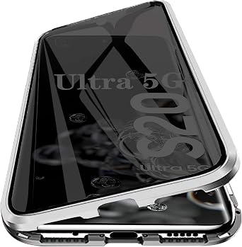 Anti-peep Case Compatible Galaxy S20 Ultra Magnetic case, Magnetic Adsorption Double-Sided Privacy Screen Protector Case Cover for Samsung Galaxy S20 Ultra 2020 Silver