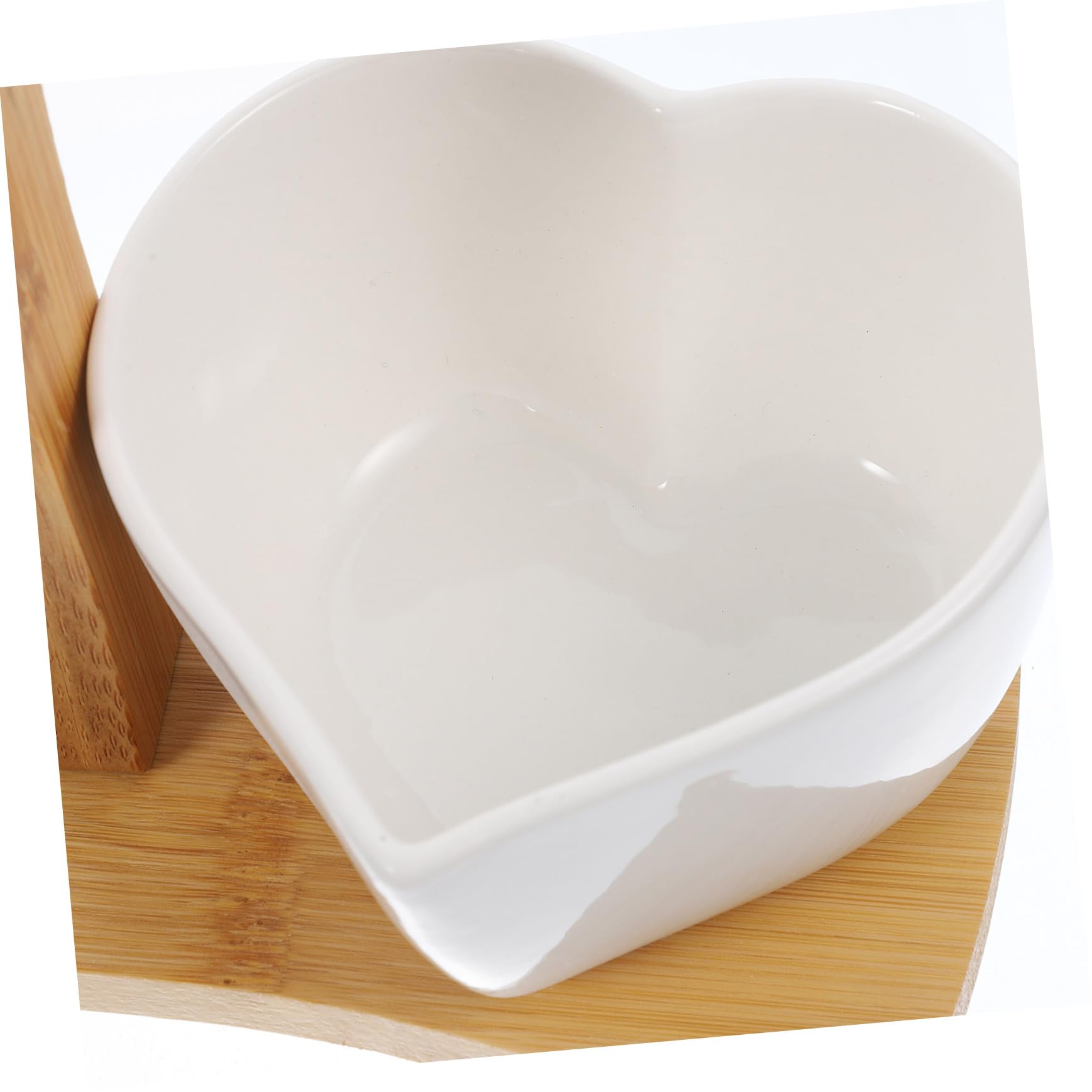 Garneck Juego de Azucarero y Jarra de Crema de Cerámica con Bandeja de Bambú y Cuchara para Cocina en Casa y Hotel Diseño Blanco Simple