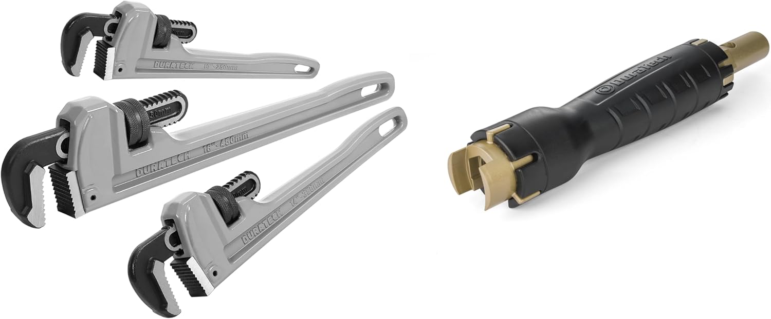 DURATECH 3-Piece Pipe Wrench Set&8 in 1 Faucet Wrench