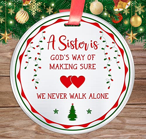 Elegant Chef Christmas Ornament Gift For Sister- A Sister Is God's Way Of Making Sure We Never Walk Alone- Gift Ideas For Soul Little Big Sister, Sister In Law, Besties #TOP2