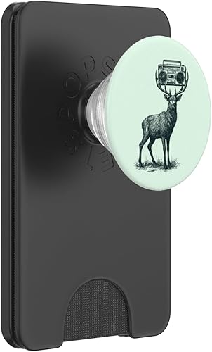 Deer Boombox Retro Funny Animal Music PopSockets PopWallet for MagSafe