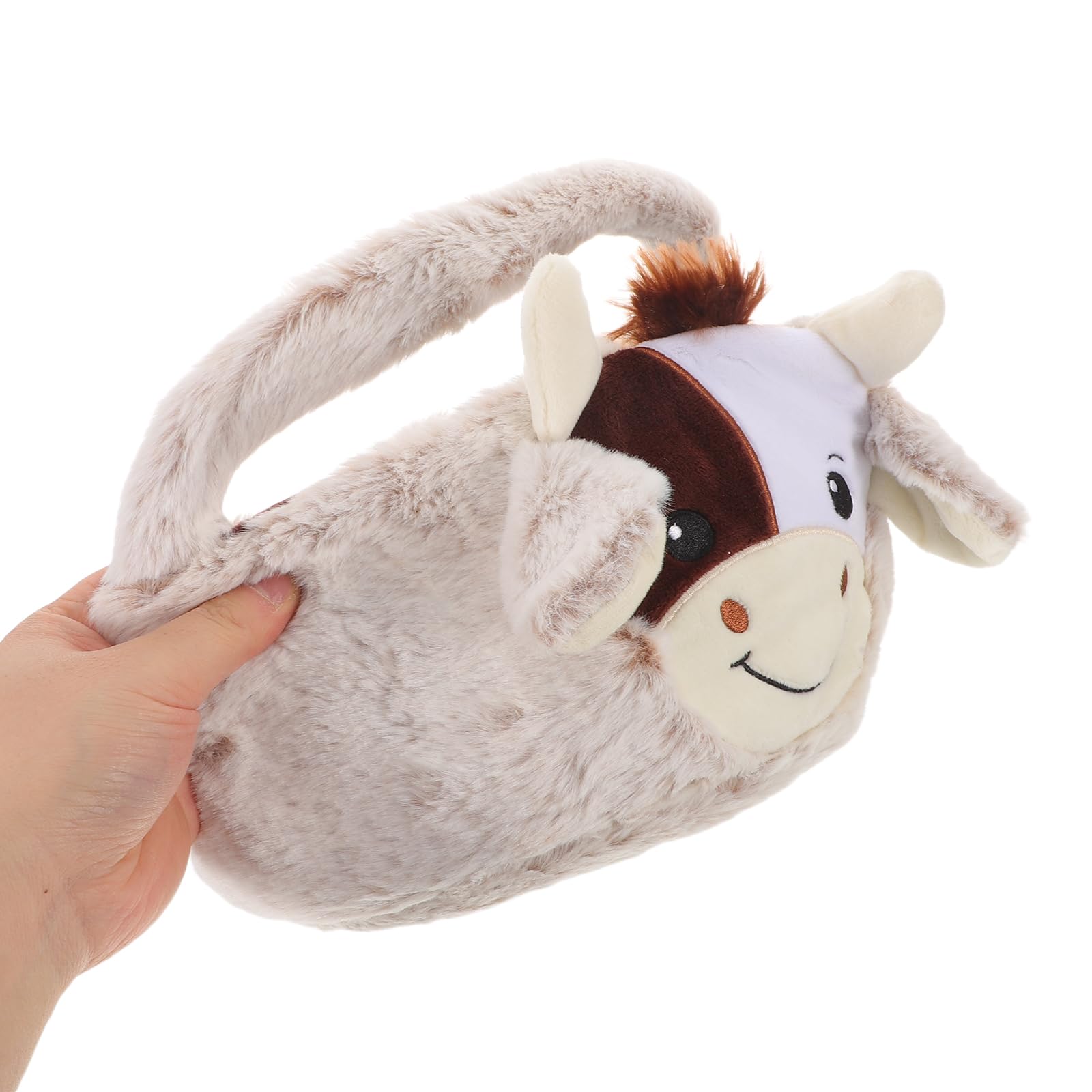 Cestino di Pasqua Morbido a Forma di Mucca Pasquale in Peluche con Manico, Borsa a Secchiello la Caccia alle Uova e Decorazioni Pasquali