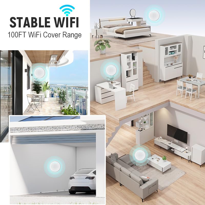 Sonnette visiophone sans fil avec caméra, sonnette vidéo WiFi extérieure étanche IP65 720P avec détection PIR vision nocturne Installation simple Compatible avec Tuya Smart App, 2,4 GHz