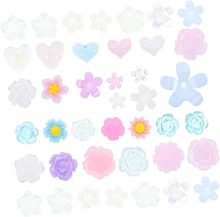 FUNOMOCYA Unha 3 Contas De Rosas Para Decoração De Joias Amuletos Decodificados Contas De Flores De Resina Decorações De Coração Strass Capa De Telefone Em Formato De Coração Decorações De