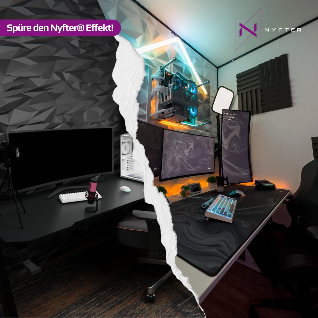 Nyfter - NYF22 Wireless Gaming Mouse Ultraligero 75g Potente con 400mA 19K DPI, 400 IPS 1000 Hz 50h Duración de la batería Duradera Dos Cases intercambiables Incluye