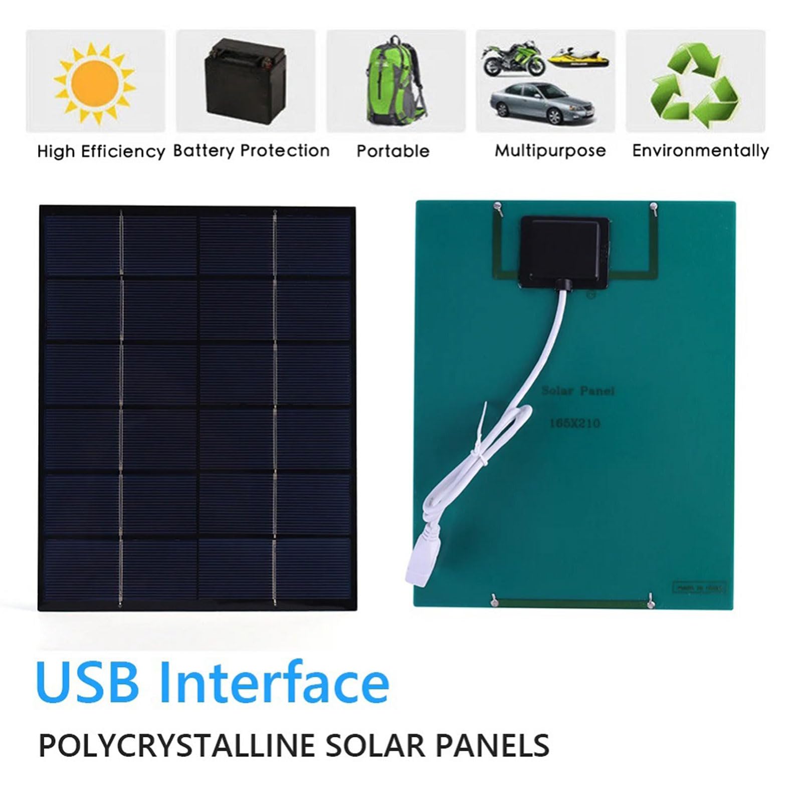 Greabuy Tragbarer 20,3 cm Solar-Lüfter mit 5,5 W effizientem Panel für Outdoor-Abenteuer, Heimgebrauch, Solarventilator
