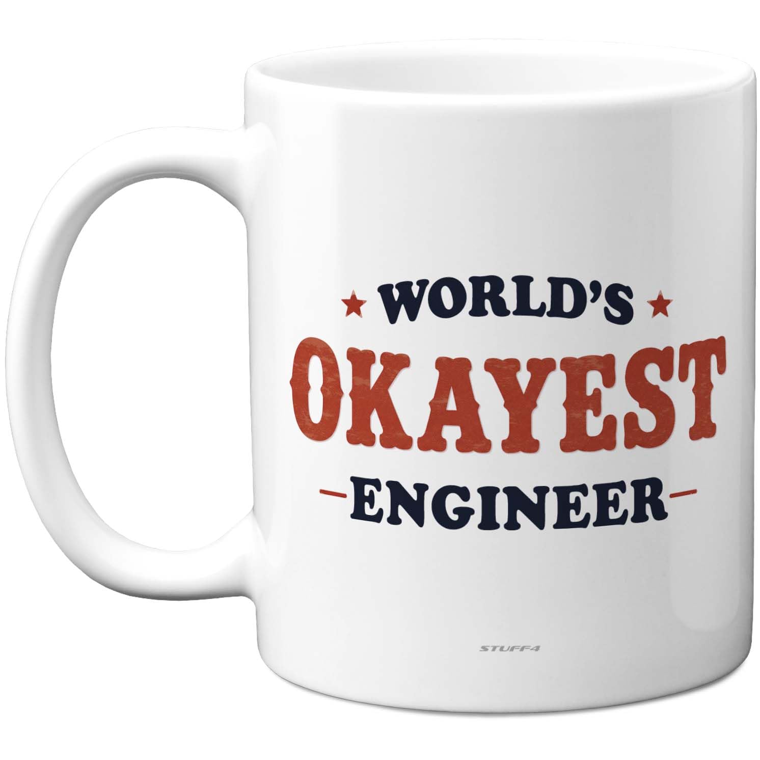 Stuff4 Novelty Mug for Engineer - Retro Bold Typography Design - Sarcastic Work Desk Humour - 11oz Ceramic Gloss Mug