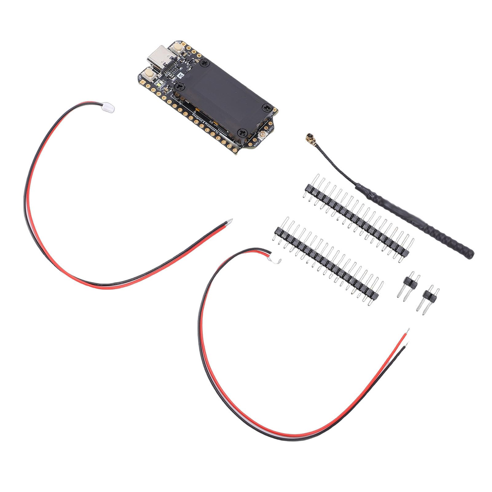 Fabater Placa de Desarrollo con Pantalla, Chip S3R2 Actualizado V4 2 MB PSRAM 16 MB Flash Pantalla de 0,96 Pulgadas WiFi Lora de Largo Alcance, Placa de Desarrollo S3R2 con Panel Solar GPS para Hogar