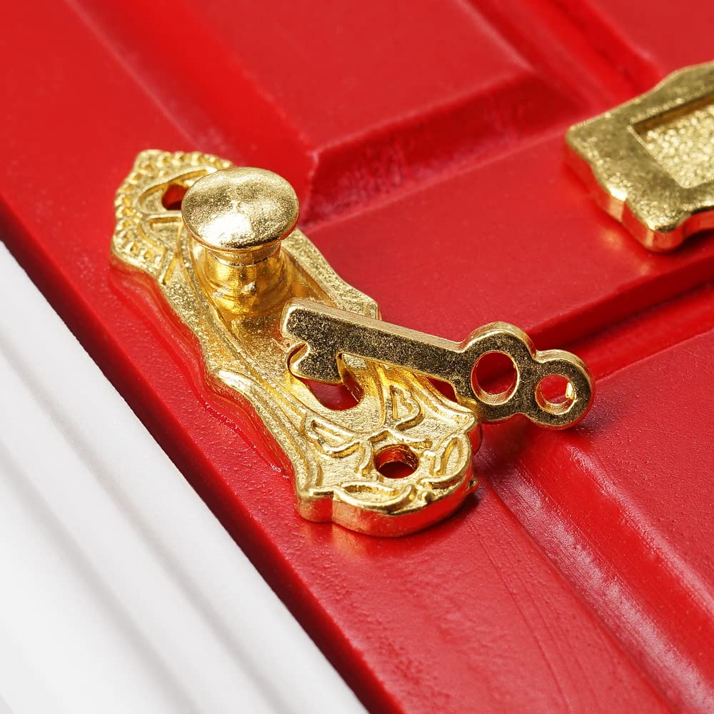 Odoria 1/12 Schaal Miniatuur Deurkruk Deurklink 2 Paar Links Rechts Poppenhuis Accessoires, Goud