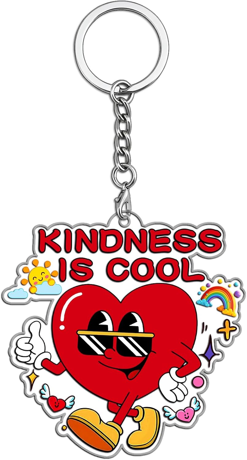Kindness Sunshine Gifts for Daughter Son Heart Shaped Acrylic Keychain