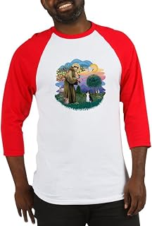 CafePress St Fran (Ff) Black/White Cat Baseball Jersey Cotton Baseball Jersey, 3/4 Raglan Sleeve Shirt