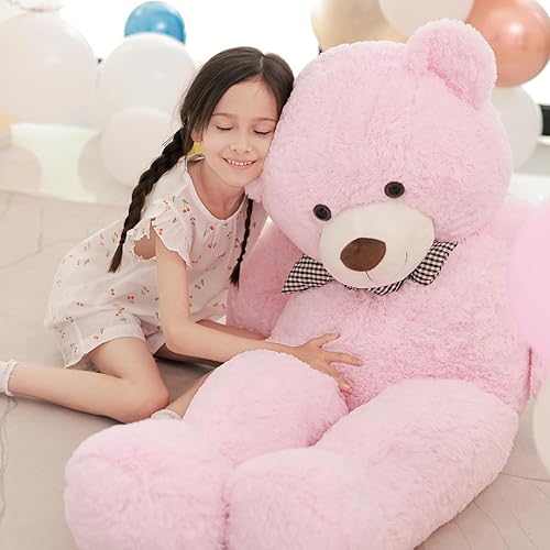 Miniatura 5 de Poutmac Oso de peluche gigante de 47 pulgadas, oso de peluche, regalo de San Valentín para novia, oso de peluche suave para Navidad, cumpleaños, día