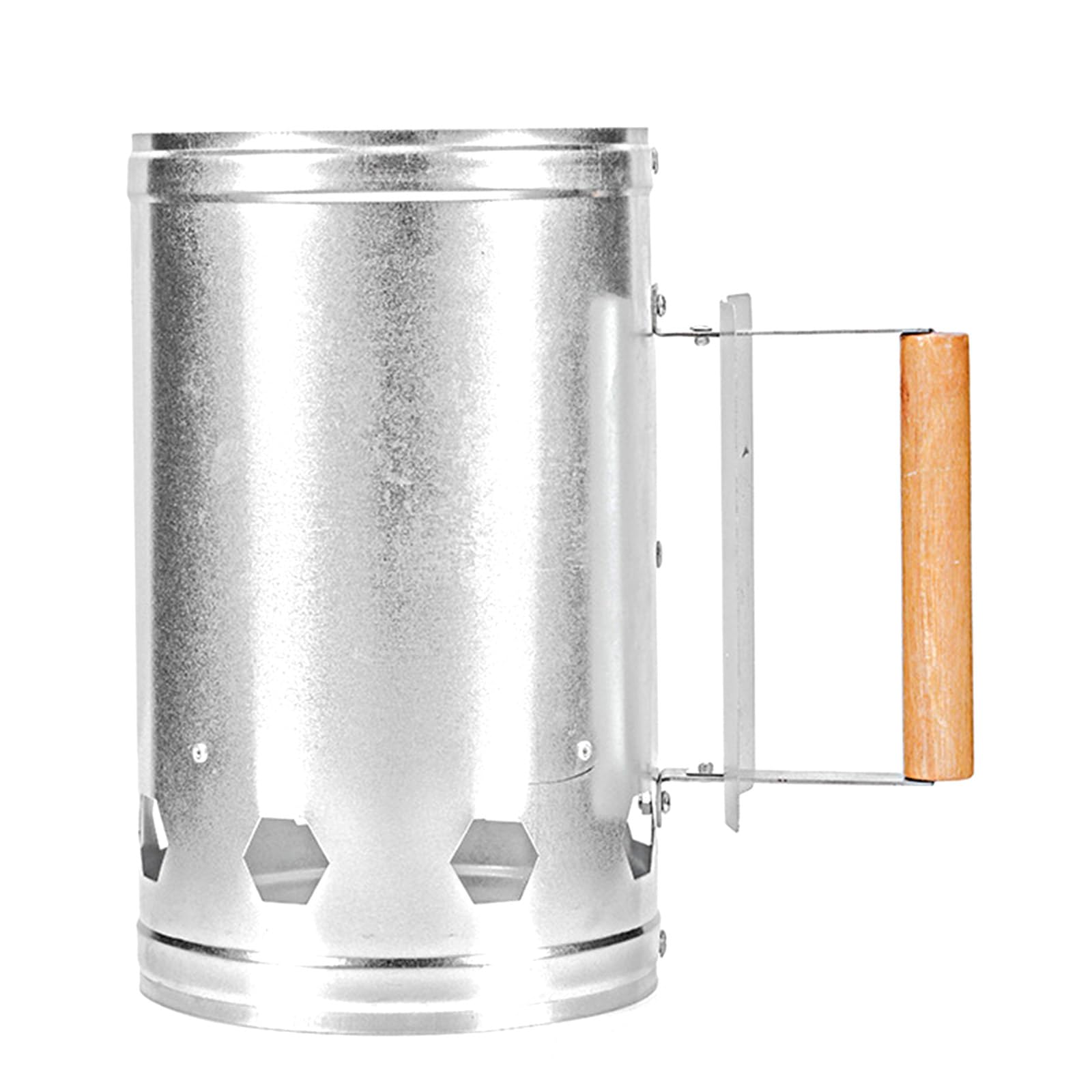 RAFGALDEX Fast Ignitions Barrels Outdoor Barbecue Fires Starter Bucket with Wood Handle BBQ Chimney Starter Chimney