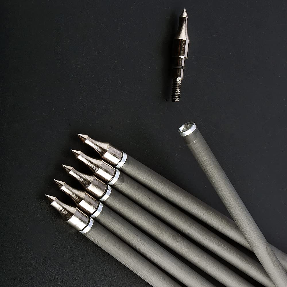 SHARROW 33 Zoll Carbon Pfeile für Bogenschießen Carbonpfeil Spine 400 Jagd Pfeile Carbon Jagdpfeile mit 4 Zoll Natürliche Federn Pfeile für Pfeil Bogen Recurvebogen Compoundbogen Jagd (grün, 12p)